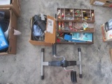 PEDAL MACHINE, TACKLE BOX WITH TACKLE, POND PUMP