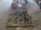 STEEL SEAT, 5 GAL METAL JUG, YARD ORAMENTS