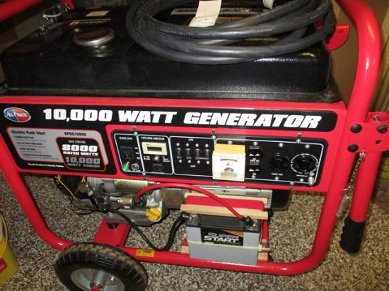 ALL POWER APGG 1000 10K WATT GAS GENERATOR ELECTRIC START SERIAL #  WITH CORD BIRKEMEIER - SHOP BIRK