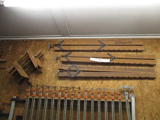 SHOPSMITH DOUBLE BAR CLAMPS, WOODEN CLAMPS