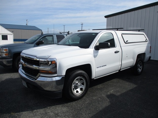 2018 CHEVY SILVERADO 4X4, 6.5' BED, 95,654 MILES, SERIAL # 1GCNCNEC3JZ905102