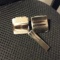 Accessories - Vintage - Men: Sterling Silver Cuff Links and Tie Clip