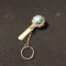 Jewelry - Gems - Watches; Gold Key Chain Turquoise Clip