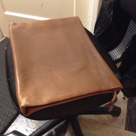 Accessories - Organizer - Unisex; Vintage Leather Briefcase