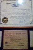 Estate - Personal - Ephemera; Two Framed Law Degrees