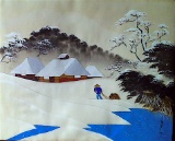Fine Art - Painting - Japanese; Snowy Landscape