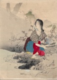 Fine Art - Painting - Japanese; Spring Water By Tsutsui Toshimine