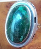 Jewelry - Gems - Watches; Silver Malachite Necklace and Ring