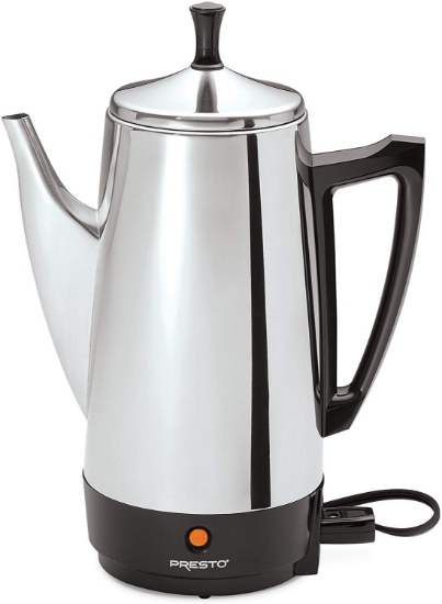 Presto 02811 12-Cup Stainless Steel Coffee Maker, Retail $44.00 (Tested)  (