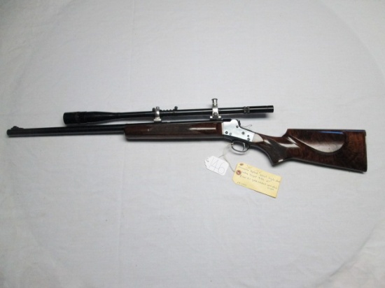 Remington Hepburn .22 single shot fall block, 1/2 oct & 1/2 rnd brl, cust t