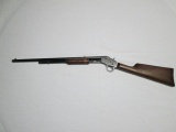 Stevens .22 S/L/LR slide action repeating rifle, tubular mag, metal butt pl