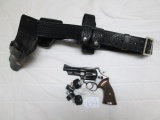 Smith & Wesson .357 Highway Patrolman w/stag grips & holster, adj trigger p