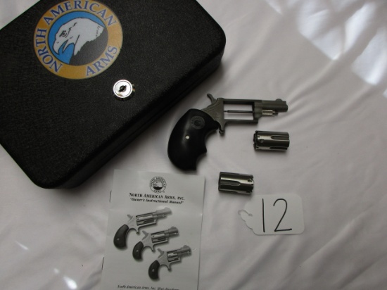 North American Arms 22 Mag 5 shot pistol 2 cyl whard case SN E375421