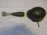 WWII German military helmet and torpedo