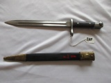 WWII military Weyerberg Kirshbaum & Co bayonet/sword w/leather sheath