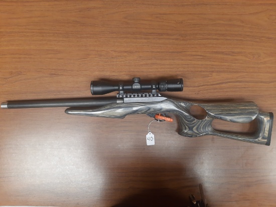 RUGER MLR 1722 Semi-auto w/Gray Thumbhole Stock, .17 Mach II Vortex scope D