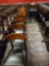 2)black wood pub/bar chairs w/padded seats & wood backs, 8)black wood chair