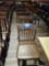 11)brown wood chairs w/padded seats