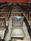 11)brown wood chairs w/padded seats