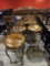 11) metal round padded seat pub/bar stools w/wood back