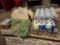 décor-picture frames, gold jars, greenery, solar garden lights, misc