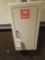 fire extinguisher in beige metal wall mount case