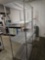 2)chrome Metro shelving units, 1)green Metro shelving unit