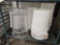 8)12 qt white polyethylene storage containers, 2)12 qt clear storage contai