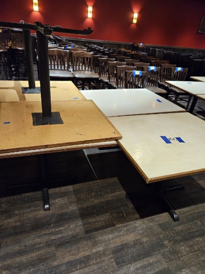 3)37"x45" restaurant tables, 3)33"x43" restaurant tables