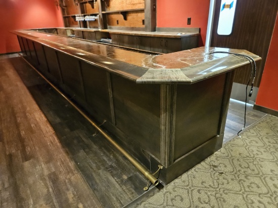 huge long bar w/brass foot rail