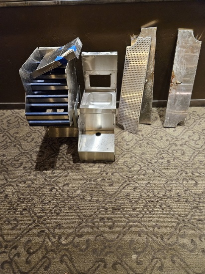 stainless steel hand sink, misc stainless bar parts