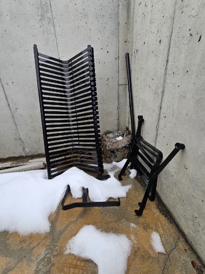 black metal patio bench