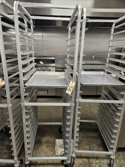 end load bun/sheet pan rack on wheels w/1)full sheet