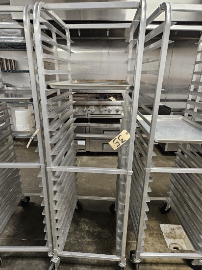 end load bun/sheet pan racks on wheels w/1)full sheet