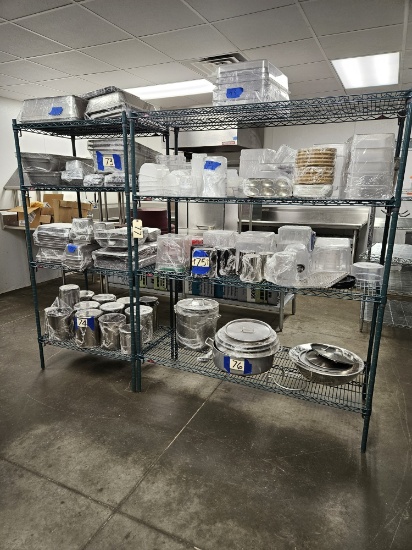 3)green Metro shelving units (shelves only)