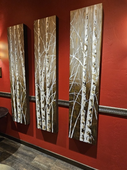 3 pc canvas tree wall décor