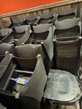 26)black wood chairs w/black covers