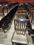 12)brown wood chairs w/padded seats
