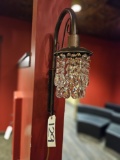 wall crystal chandelier, flat round crystal ceiling light