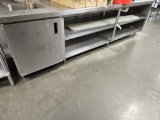 Advance Tabco stainless steel counter w/sink, cabinet & outlets