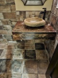 bathroom contents-sink, mirror