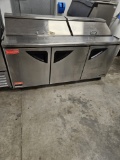 Turbo Air sandwich/salad prep table w/3 door fridge & 2 top doors