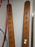 3)metal coat hooks, 2)wood coat hook racks
