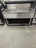 stainless steel sink w/drain rack in portable bar