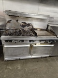 6 burner gas stove w/griddle & 2 ovens