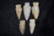 Lot Of 5 Arrowheads, Central Missouri, Deconsessioned From A Museum