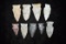 Lot Of 9 Arrowheads, Central Missouri, Deconsessioned From A Museum