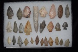 Lot Of 28 Arrowheads, Central Missouri, Deconsessioned From A Museum