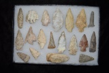 Lot Of 19 Arrowheads, Central Missouri, Deconsessioned From A Museum