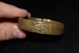 1800s Effigy Brass Bracelet, African